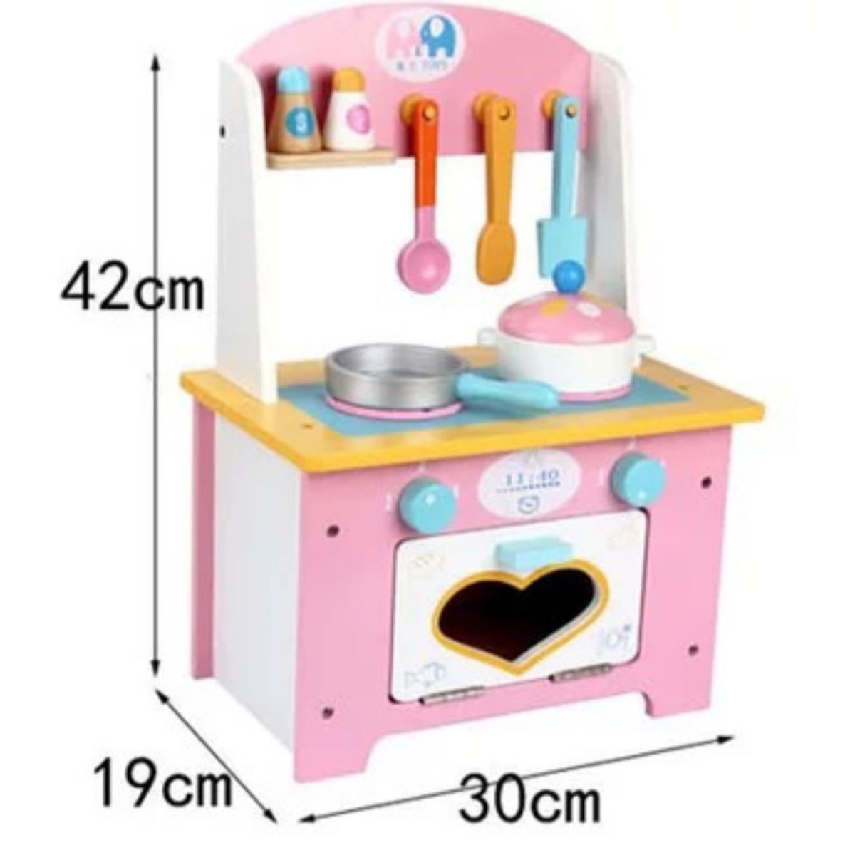 GENERICO - COCINA DE MADERA LOVE ROSADA -