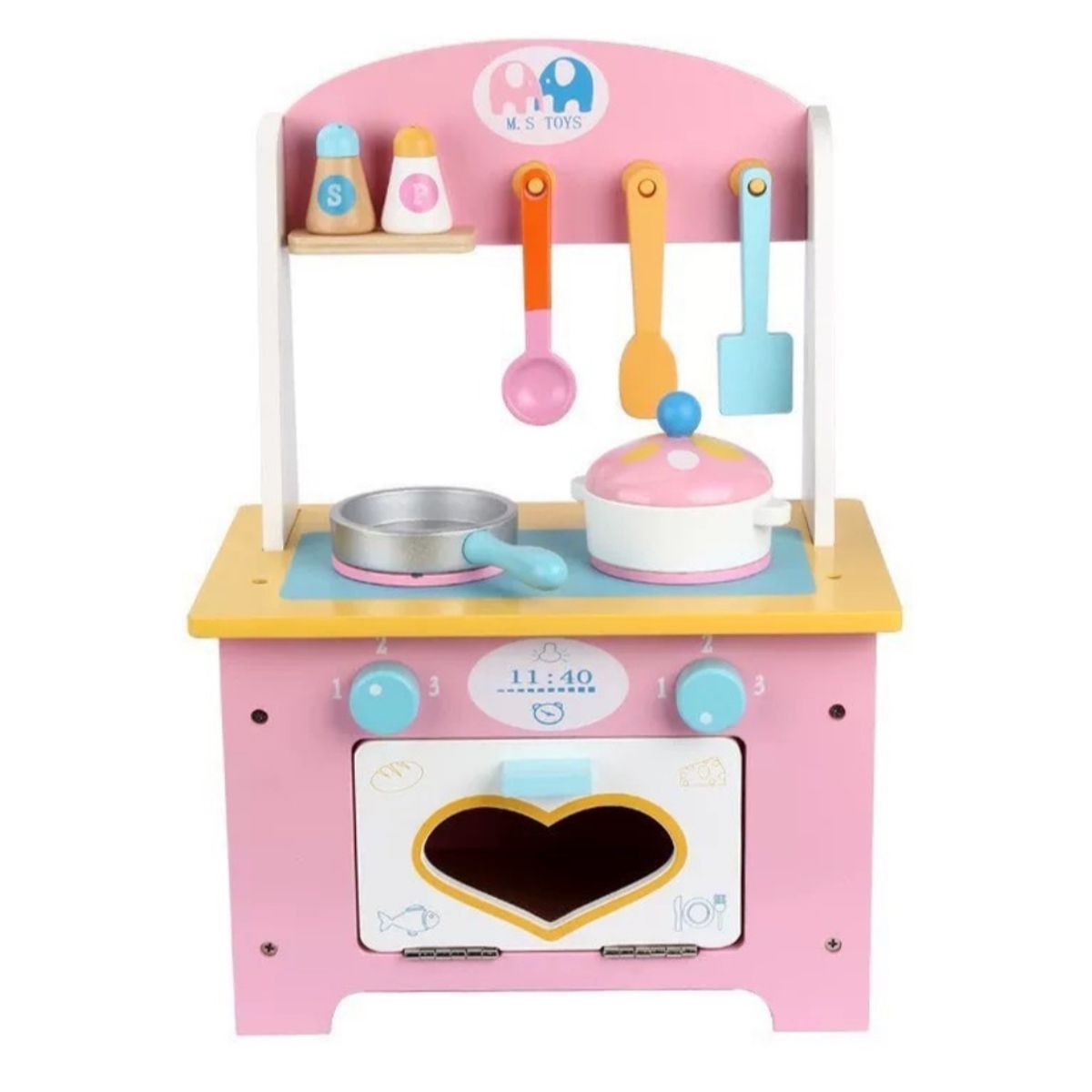 GENERICO - COCINA DE MADERA LOVE ROSADA -