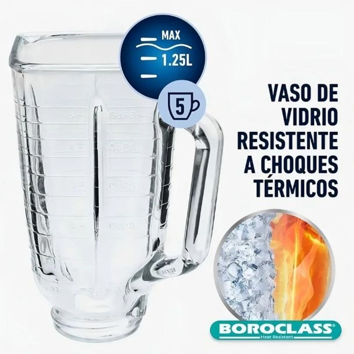 OSTER - Vaso Batidora Cuadrada de Cristal Oster Cup de 1,25 Lts Vidrio