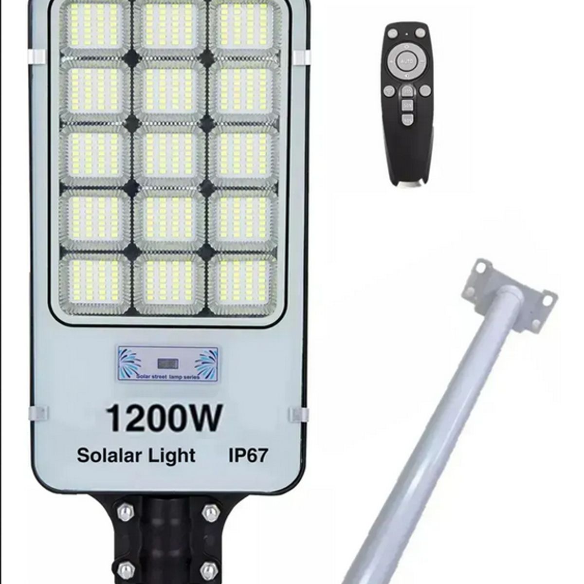 GENERICO - Foco Led Solar Exterior 1200w Pack 3 Unidades Negro Blanco Frío