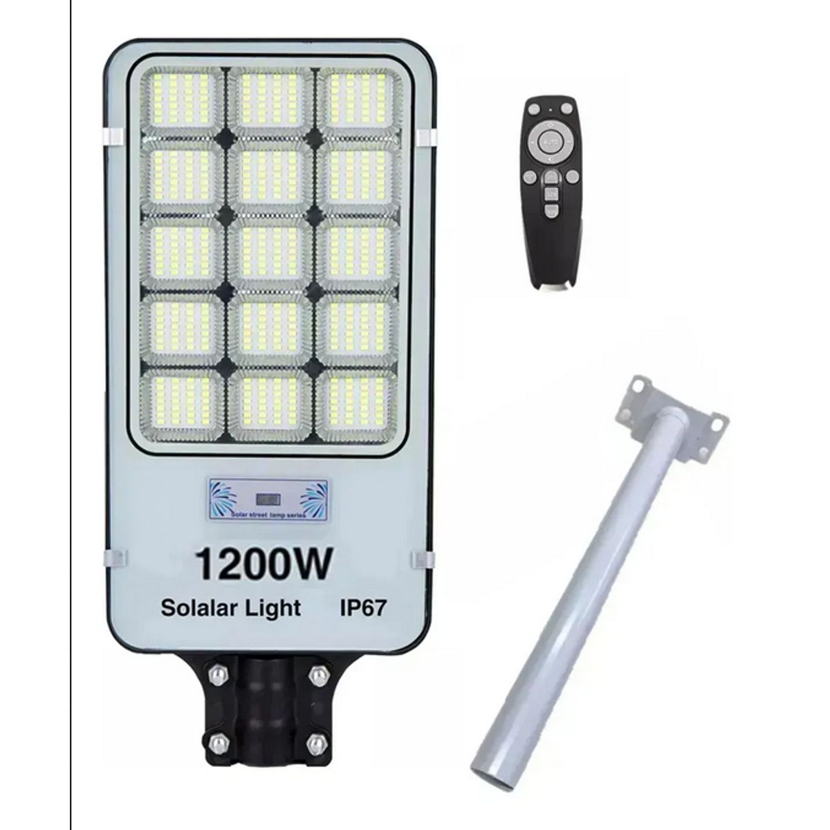 GENERICO - Foco Led Solar Exterior 1200w Pack 3 Unidades Negro Blanco Frío