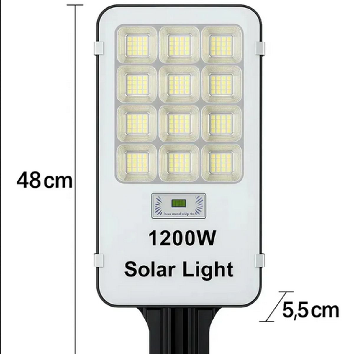 GENERICO - Foco Led Solar Exterior 1200w Pack 3 Unidades Negro Blanco Frío