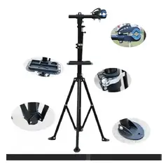 GENERICO - Atril Ajustable Y Plegable Para Mantenimiento Bicicletas Negro
