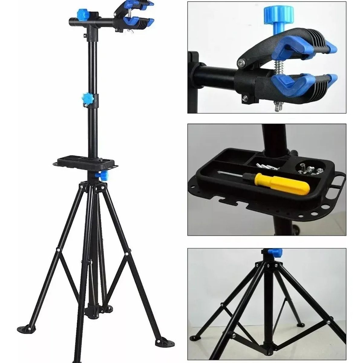 GENERICO - Atril Ajustable Y Plegable Para Mantenimiento Bicicletas Negro