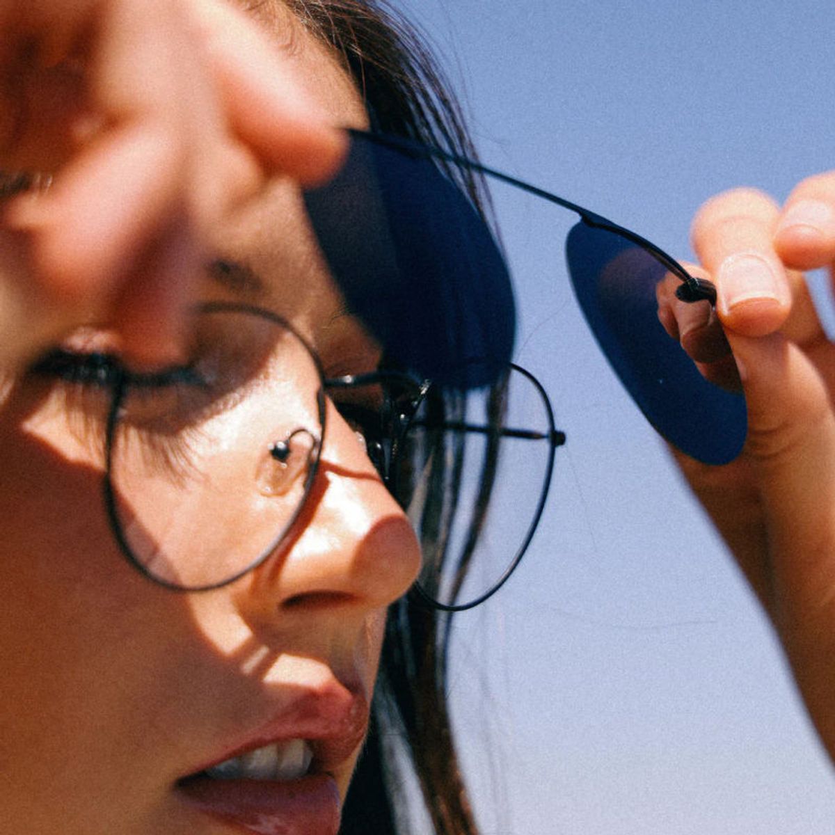 GENERICO - Gafas de sol Solarex Black con clip-on UV 400