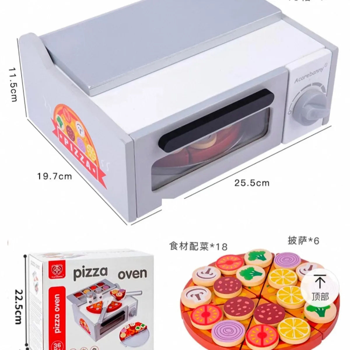 GENERICO - Horno de Pizza de Madera Juguete Didáctico para Niños
