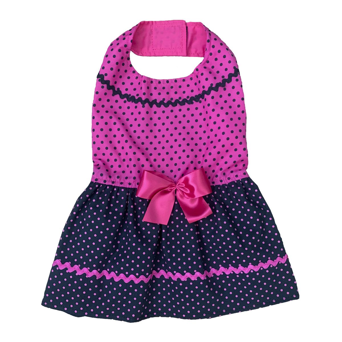 MASCOTACHIC - Vestido Fucsia y Negro talla XS