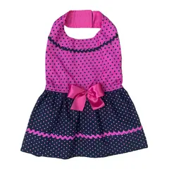 MASCOTACHIC - Vestido Fucsia y Negro talla L