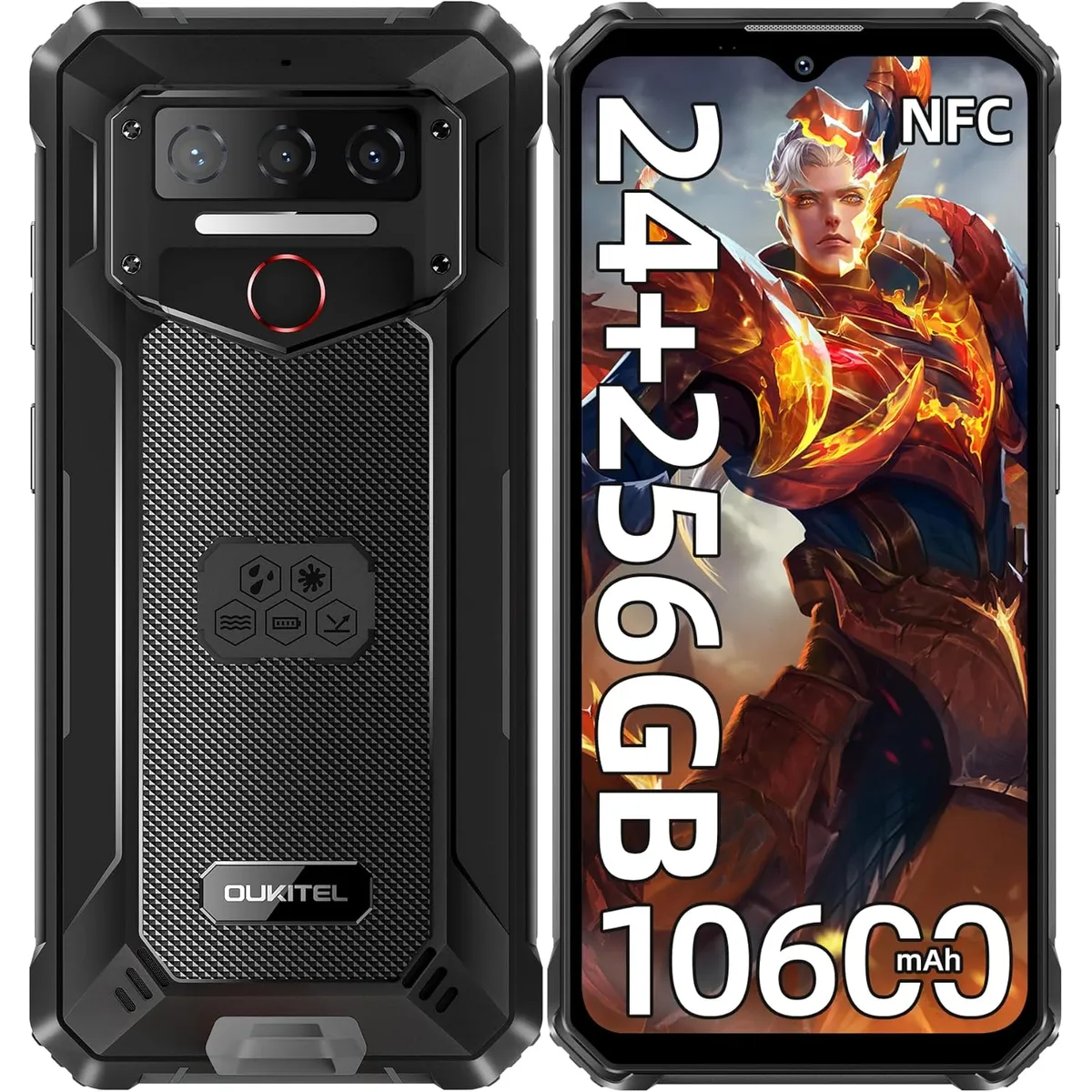 OUKITEL - OUKITEL WP23 Plus Celular 24GB+256GB 10600mAh-black