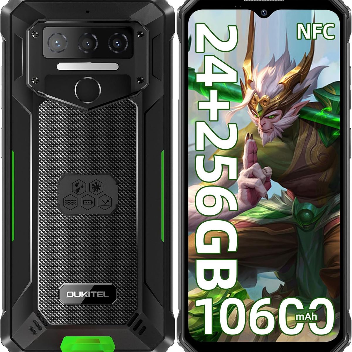 OUKITEL - OUKITEL WP23 Plus Celular 24GB+256GB 10600mAh-green