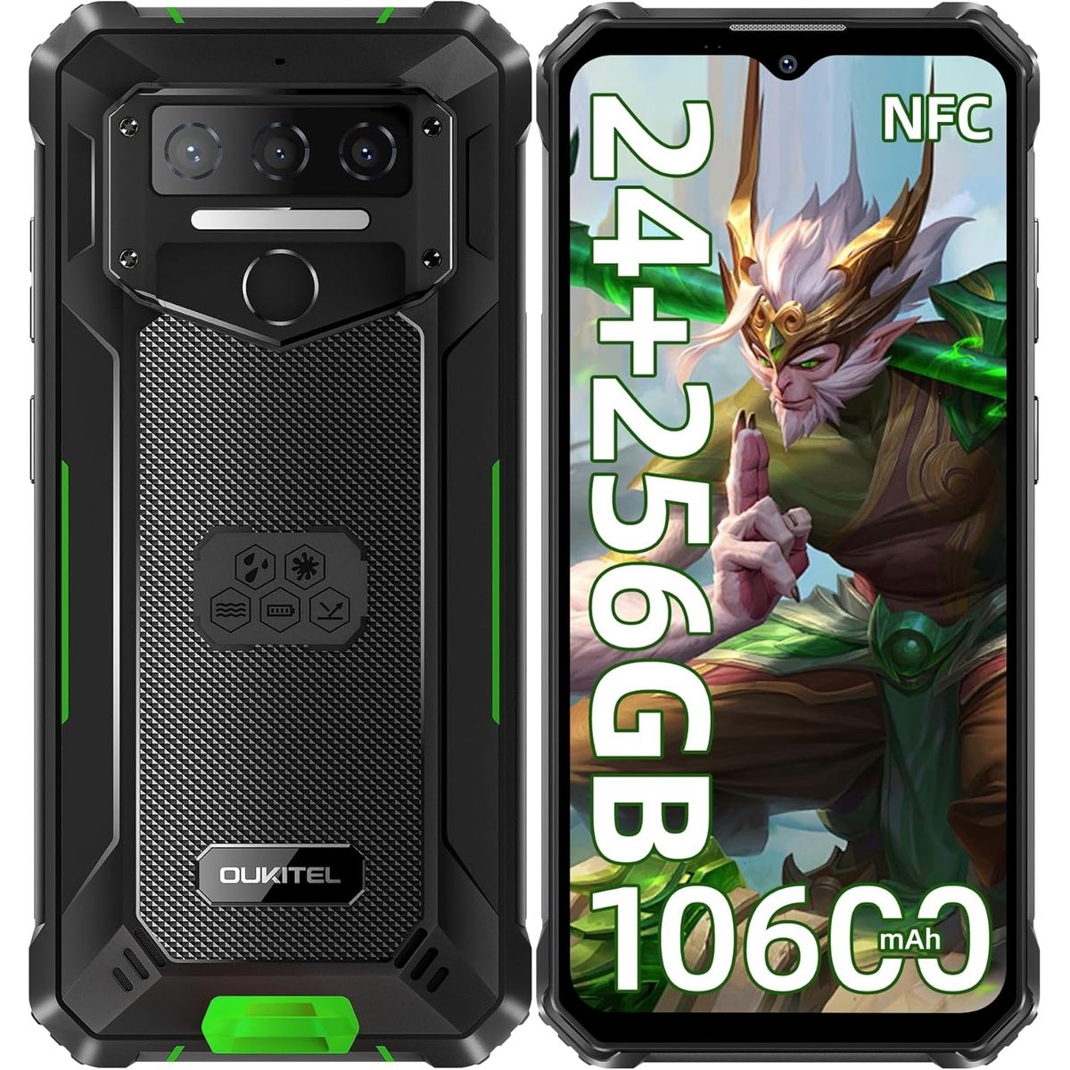 OUKITEL - OUKITEL WP23 Plus Celular 24GB+256GB 10600mAh-green