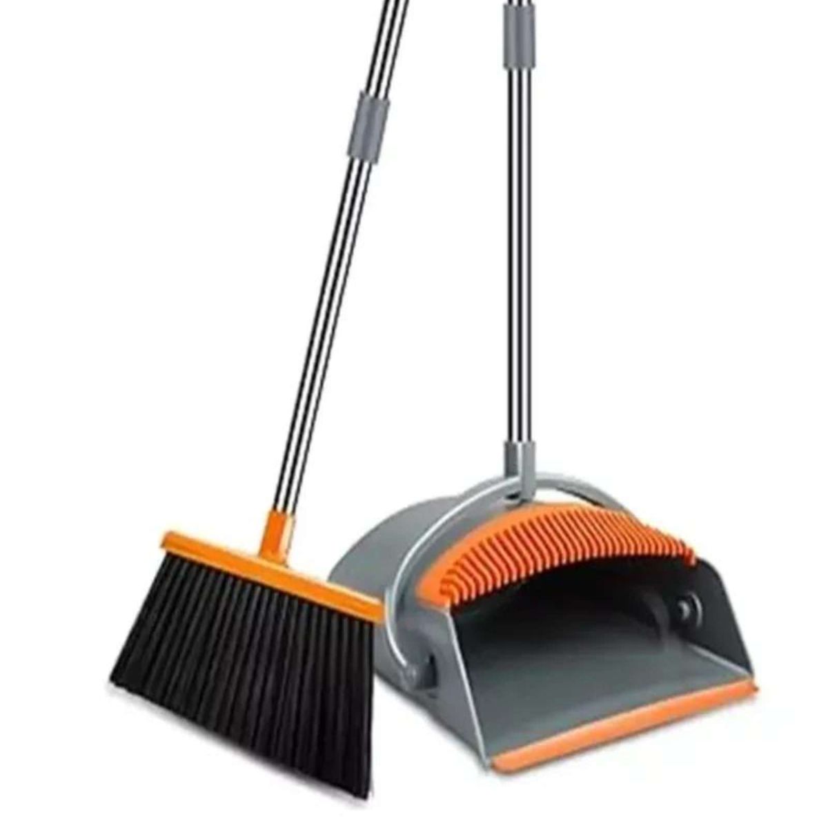 GENERICO - Juego de Escoba y Recogedor Ajustable Mango de Acero Inoxidable