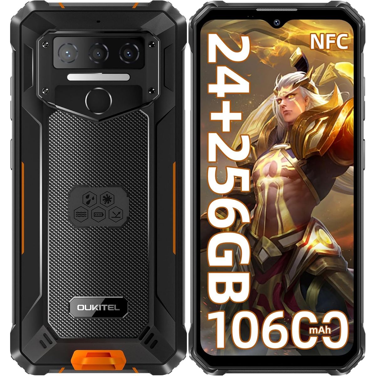 OUKITEL - OUKITEL WP23 Plus Celular 24GB+256GB 10600mAh-orange