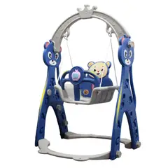 KIDSTAR - Resbalín Columpio Musical 2 en 1 “Sweet Bear” Azul