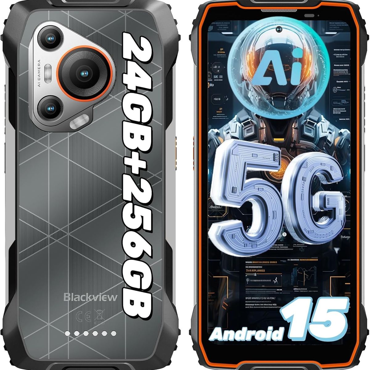 BLACKVIEW - Blackview BL7000 5G Celular 24GB+256GB Android15-orange