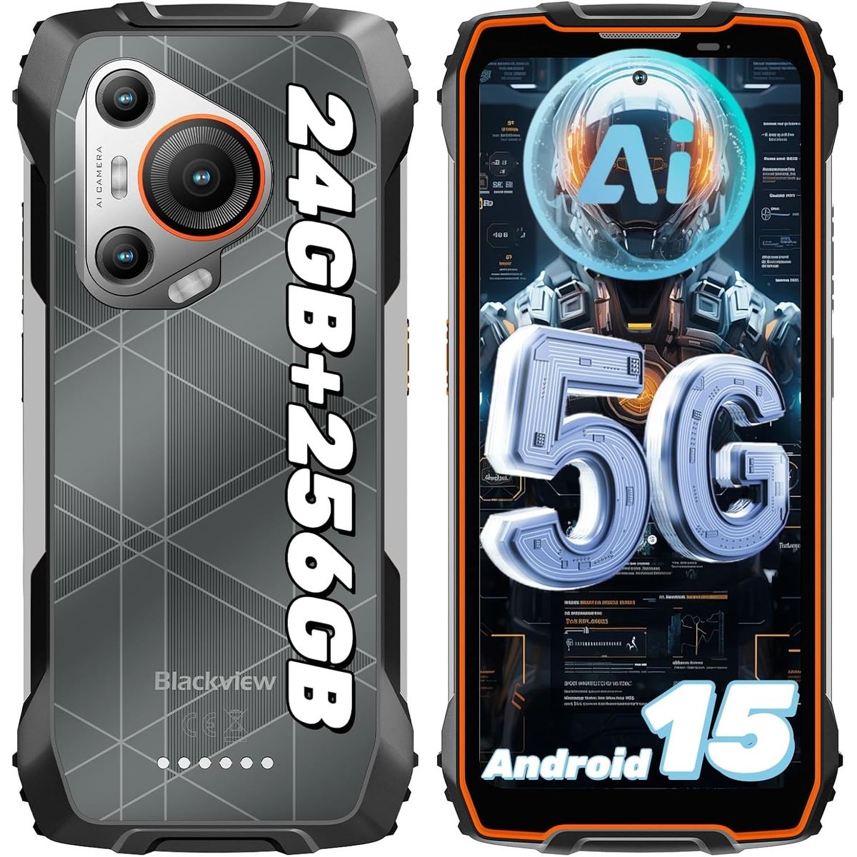 BLACKVIEW - Blackview BL7000 5G Celular 24GB+256GB Android15-orange