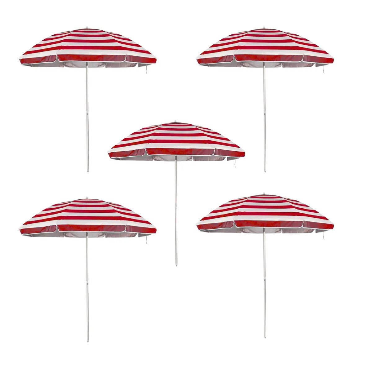 GENERICO - Paraguas Quitasol Grande Plegable Proteccion Uv Pack X5 Rojo