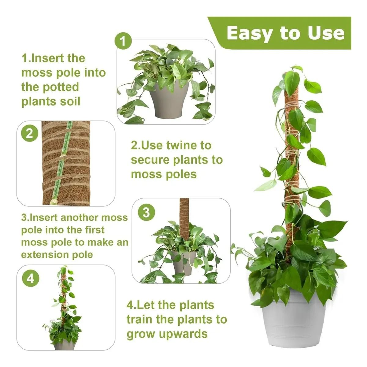 GENERICO - Juego De 9 Tutor De Musgo Para Plantas 43 Cm / Moss Pole