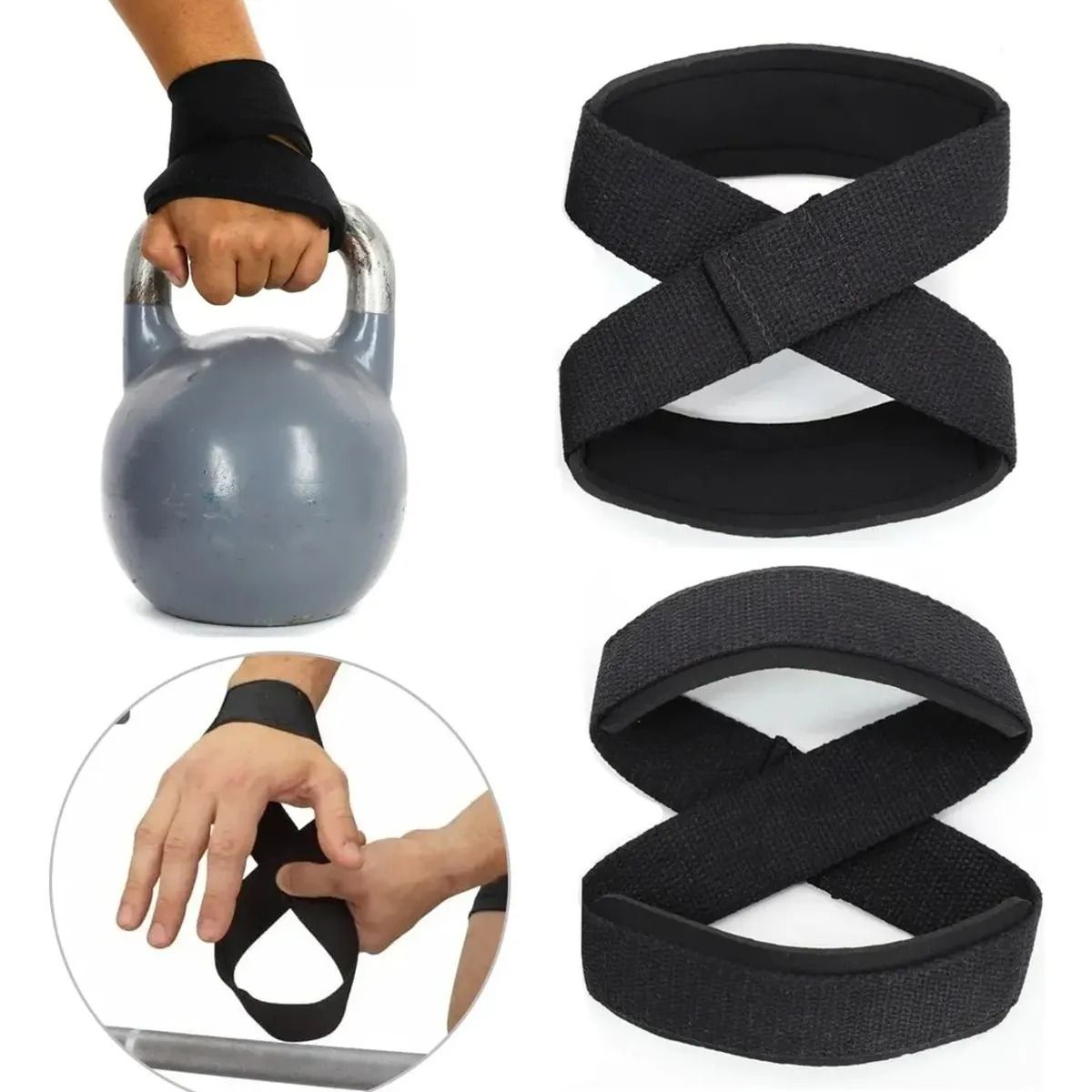 GENERICO - Muñequeras Lifting Straps Correa Para Levantamientos Forma 8