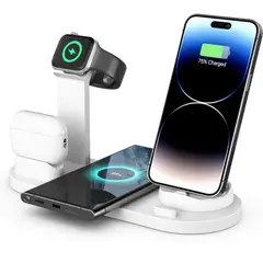 GENERICO - Cargador Inalámbrico 3 En 1 Para iPhone, AirPods y Apple Watch 15W