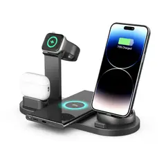 GENERICO - Cargador Inalámbrico 3 En 1 Para iPhone, AirPods y Apple Watch 15W