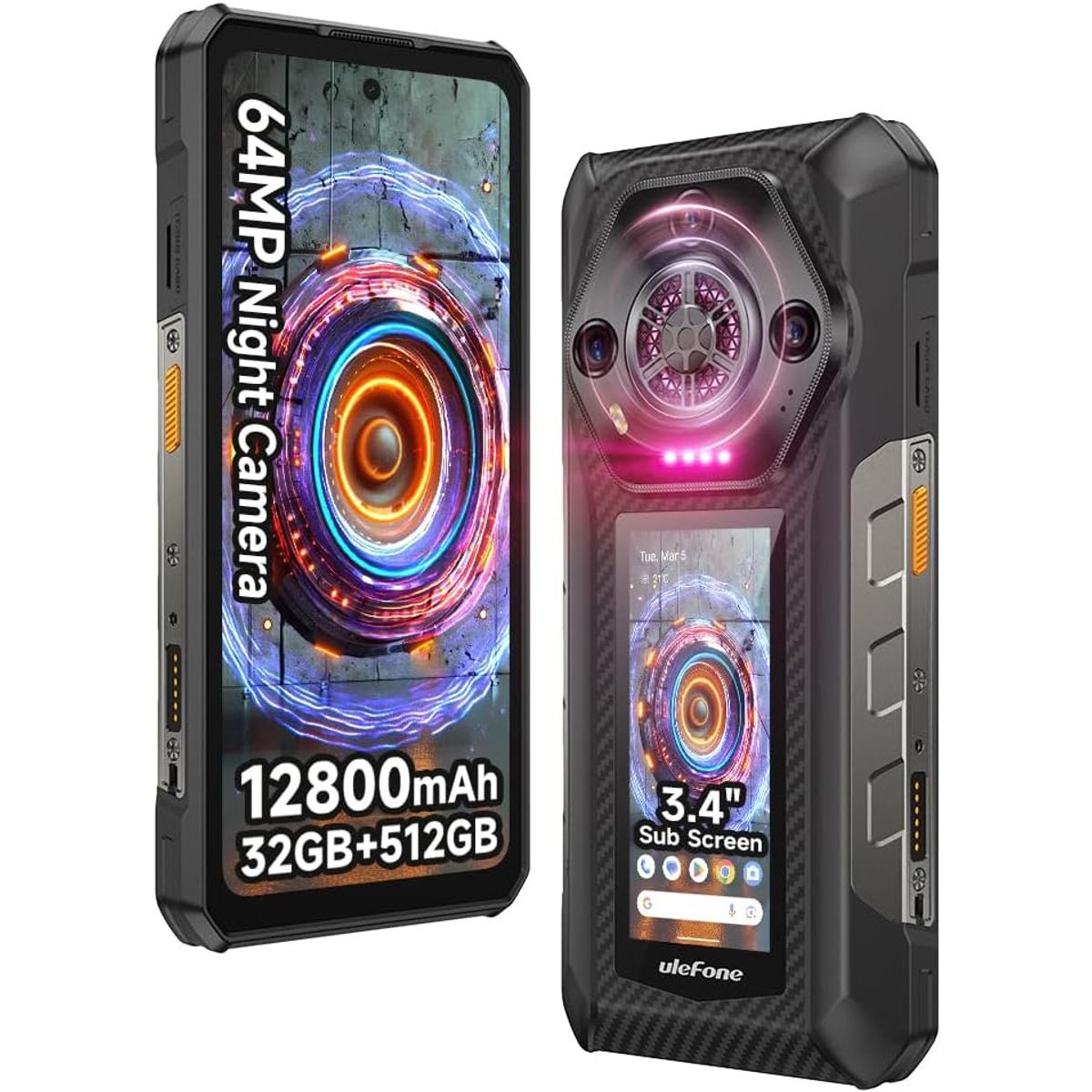 ULEFONE - Ulefone Armor 30 Pro 5G Celular 32GB+512GB 12800mAh-black