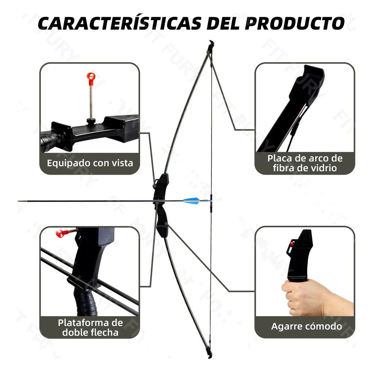 KUANGYE - Arco Recurvo Deportivo Con Flechas Y Accesorios Para Niño