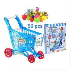 GENERICO - Carrito Compras Azul 56pcs Para Niños Azul