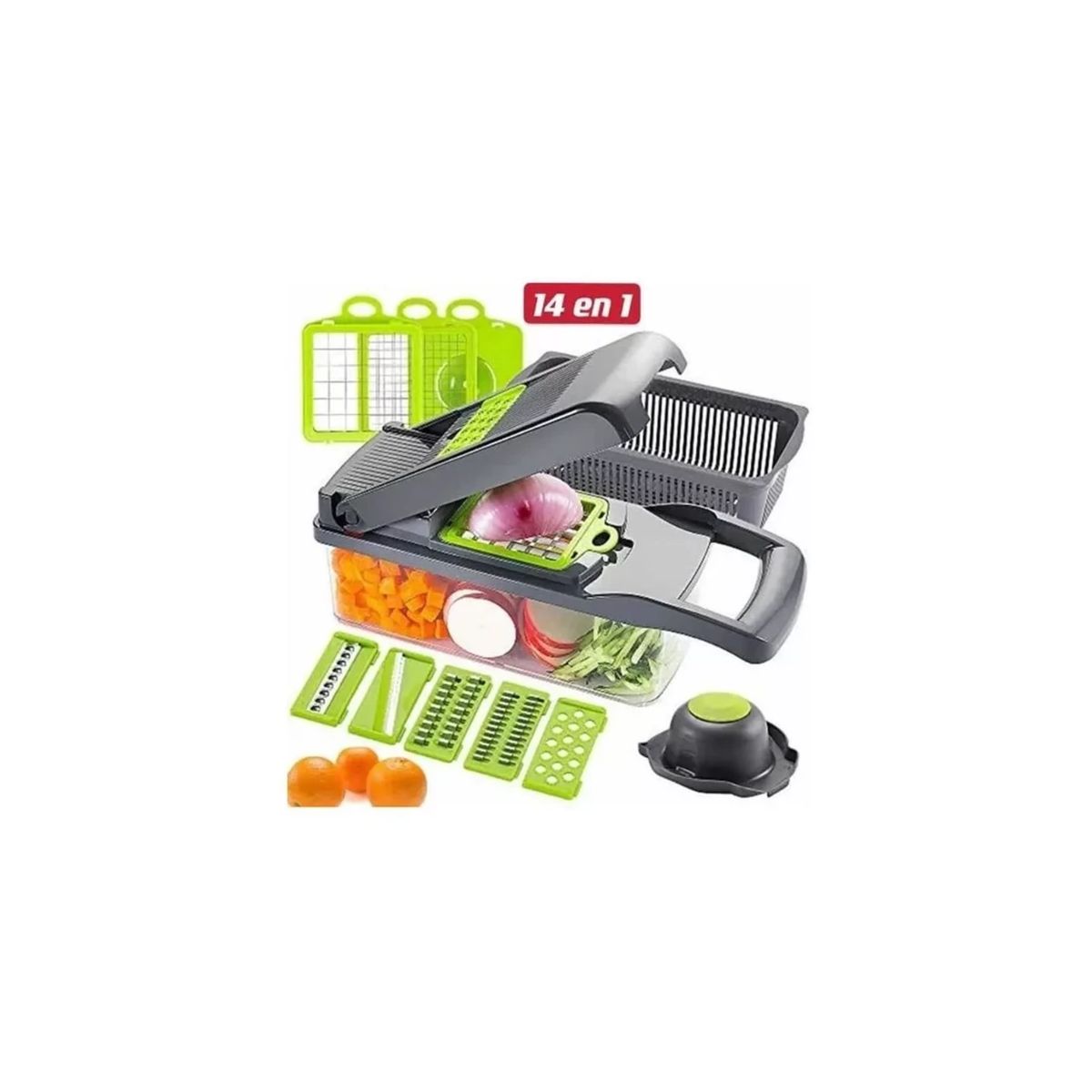 GENERICO - Picador Cortador Verduras Frutas Rallador Alimentos 14 En 1