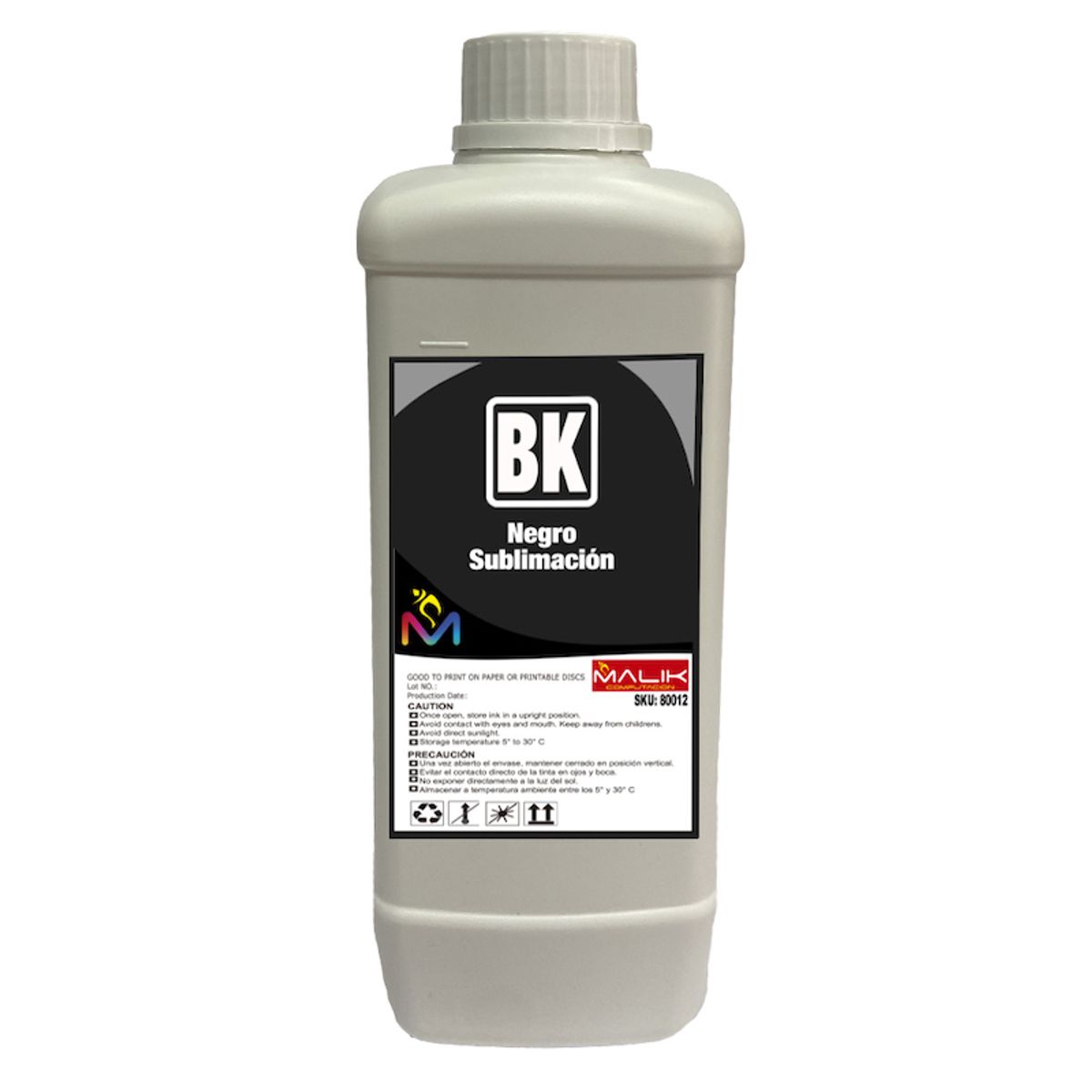 MALIK - Tinta 1 Litro Sublimacion Negro para Epsn E/tank L1250