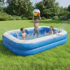 LINE - Piscina Inflable Rectangular 200cmx120cmx40cm Color Azul