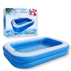 LINE - Piscina Inflable Rectangular 200cmx120cmx40cm Color Azul