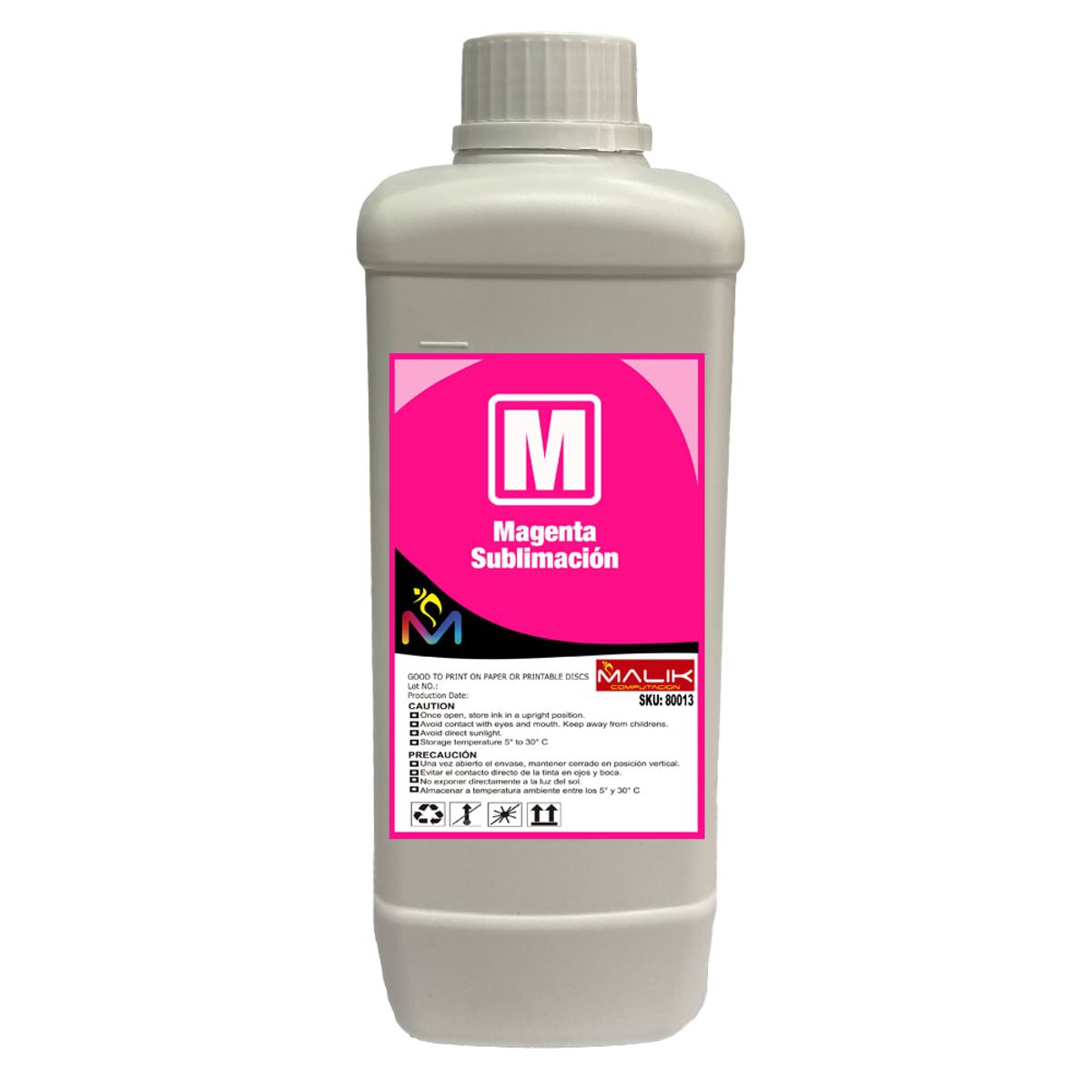 MALIK - Tinta 1 Litro Sublimacion Magenta para Epsn E/tank L8180