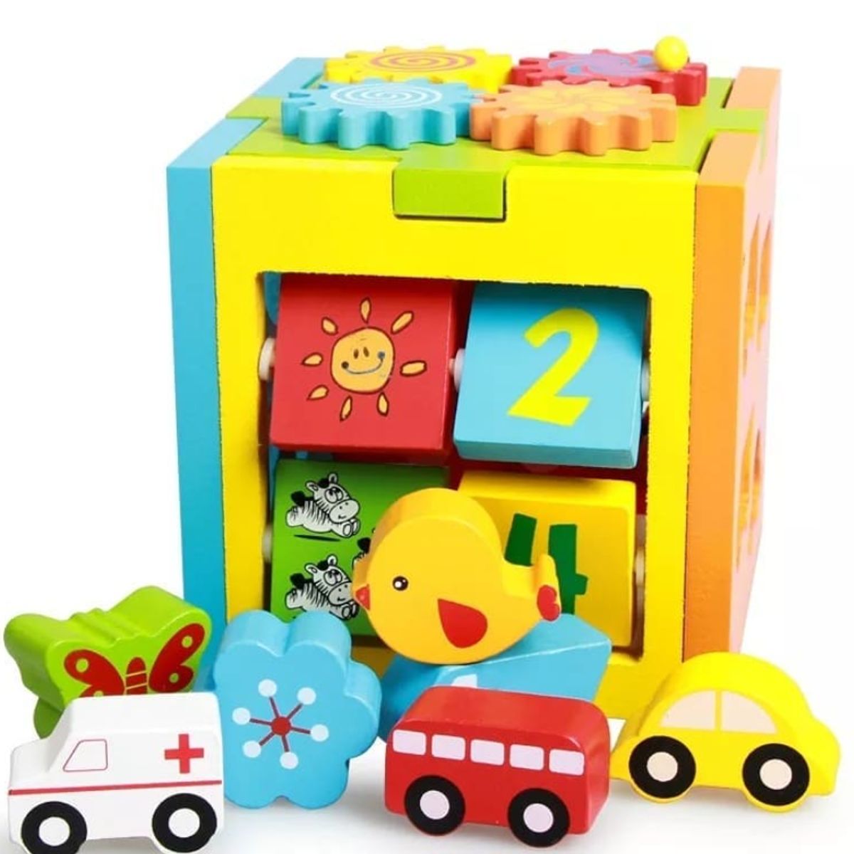 GENERICO - Cubo Giratorio Juguete Madera