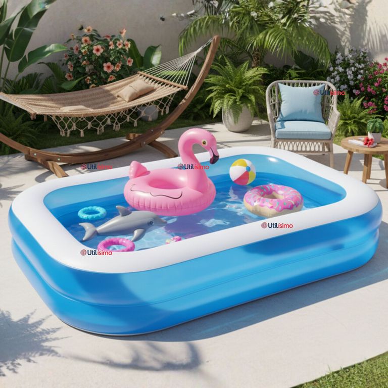 Piscina Inflable Rectangular 262x175x51 CM Color Azul