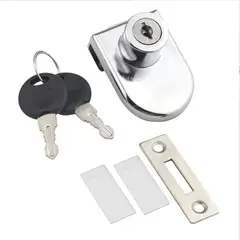 DMC - Cerradura Para Puerta Vidrio Media Luna Cromada 408