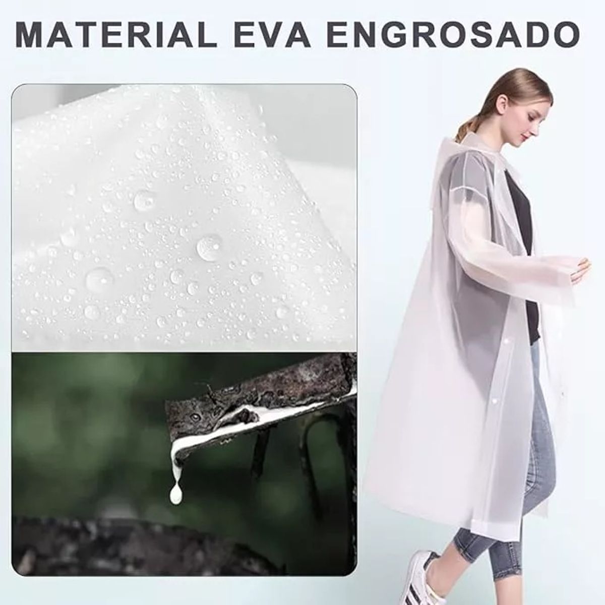 GENERICO - Capa Poncho Impermeable Lluvia Viento Estandar Adulto Gorro