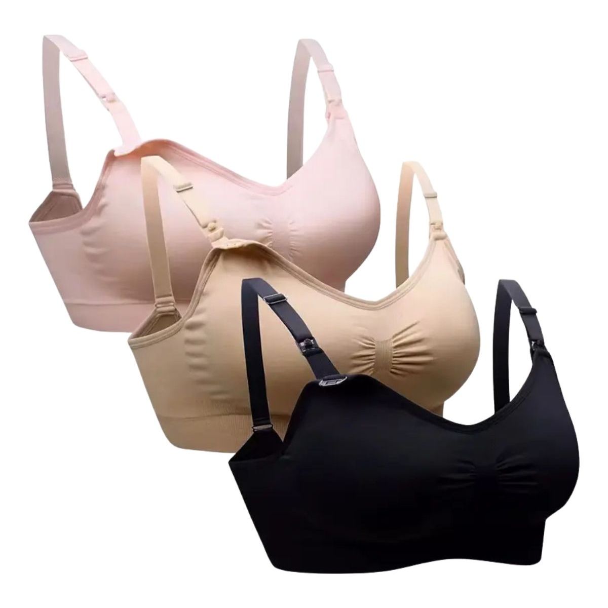 LOOK SHOP - Pack 3 Sostén De Lactancia Sostén Maternal Elasticado 54