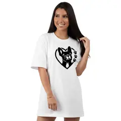 TRIPLE PLAY - Polera Oversize Dama 100% Algodón Dog Love