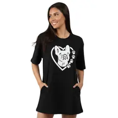 TRIPLE PLAY - Polera Oversize Dama 100% Algodón Dog Love