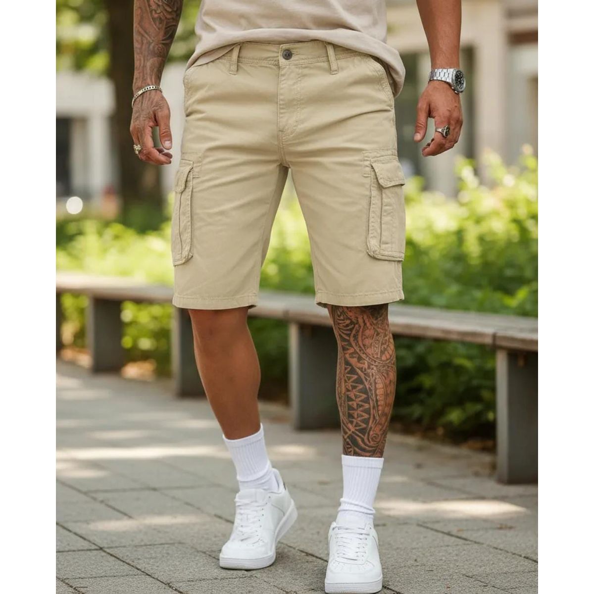 BLUE MOUNTAIN - Shorts cargo para hombre múltiple bolsillos Outdoor