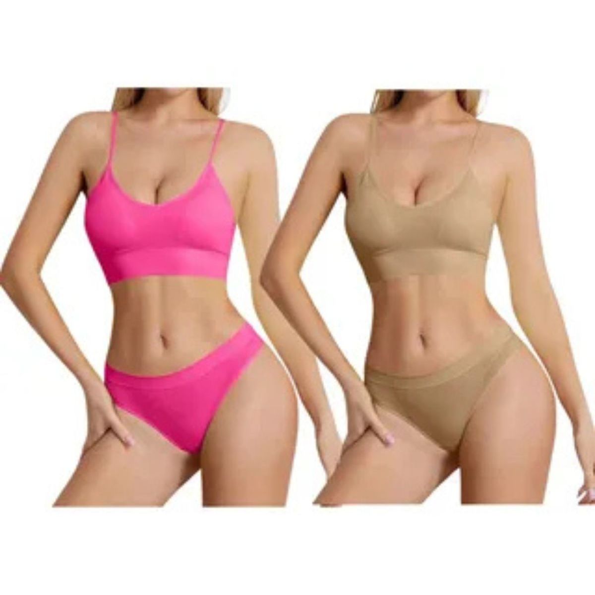 LOOK SHOP - Lencería 2 Conjuntos Ropa Interior Sosten + Calzon 4 Piezas 666