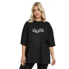 TRIPLE PLAY - Polera Oversize Dama 100% Algodón Frase Mamacita