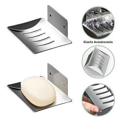 Imagen 2 del producto Juego Set 9 Accesorios Para Baño Acero Inoxidable Plateado