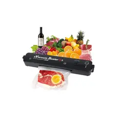 GENERICO - Maquina Selladora Al Vacio Empacadora Alimentos Selladora Negro