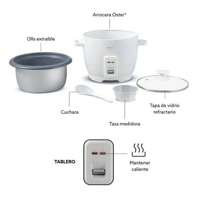 Imagen 2 del producto Arrocera 7 Tazas Diamond Force Ckstrcb7dfwht Blanco 50 Hz 500w 1.26 Lts