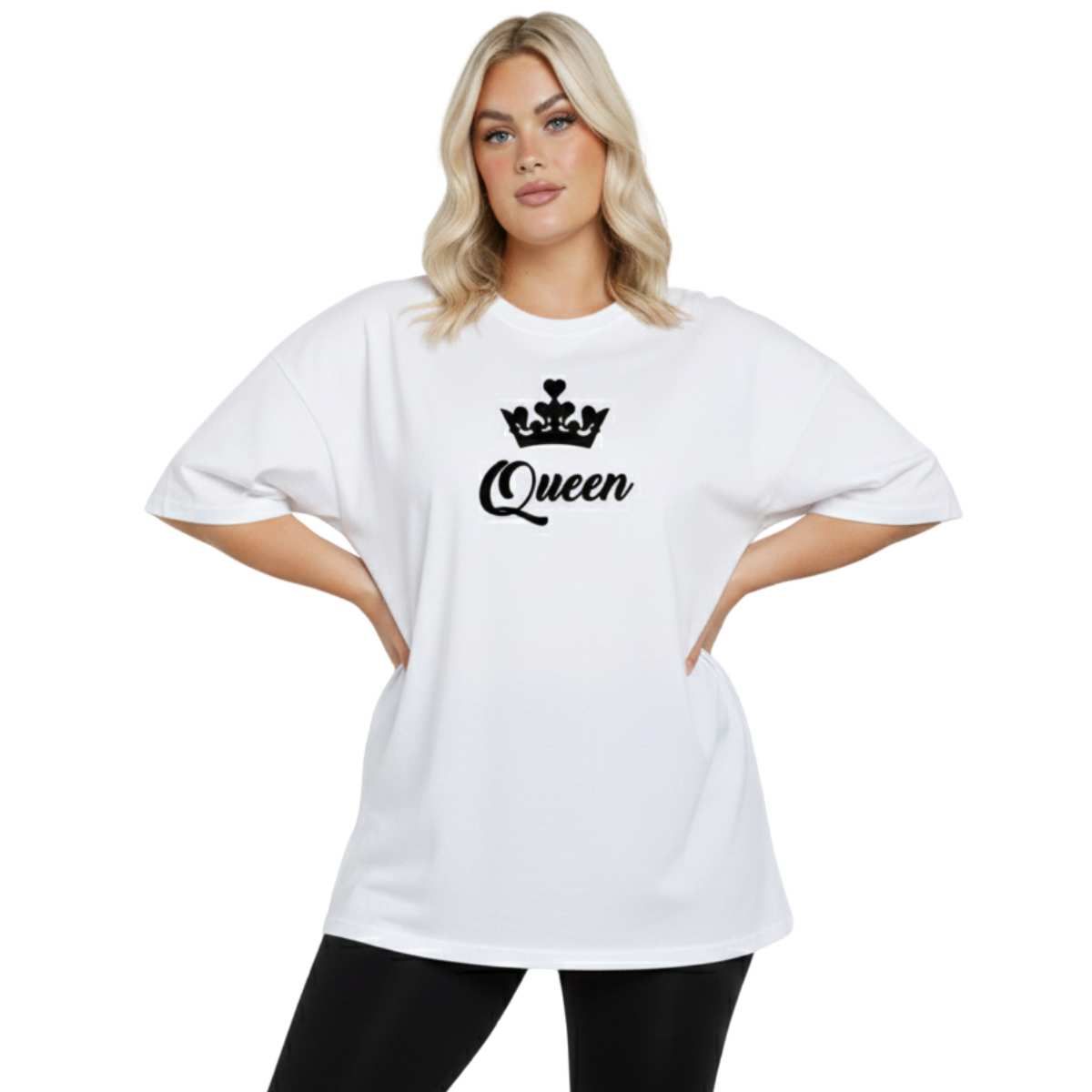 TRIPLE PLAY - Polera Oversize Dama 100% Algodón Queen