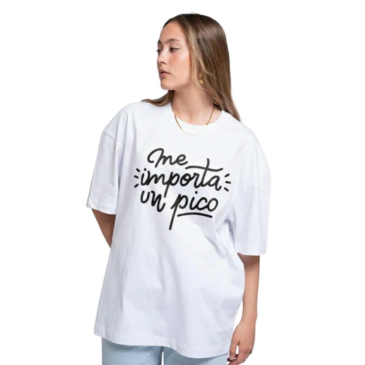 TRIPLE PLAY - Polera Oversize Dama 100% Algodón Me importa un Pc0