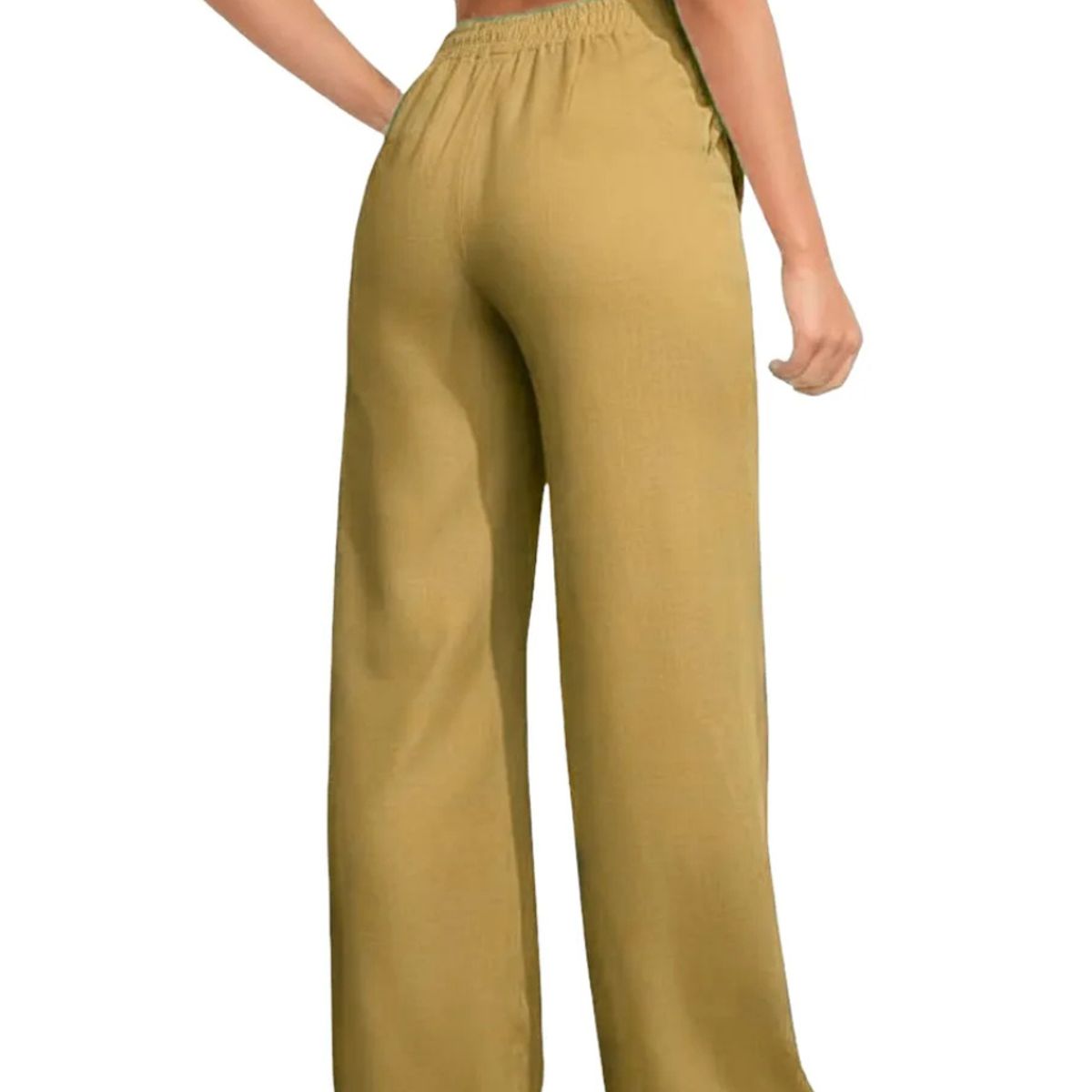 LOOK SHOP - Pantalón Mujer. Tela Verano Tipo Lino. Bolsillo Cierre. 2509