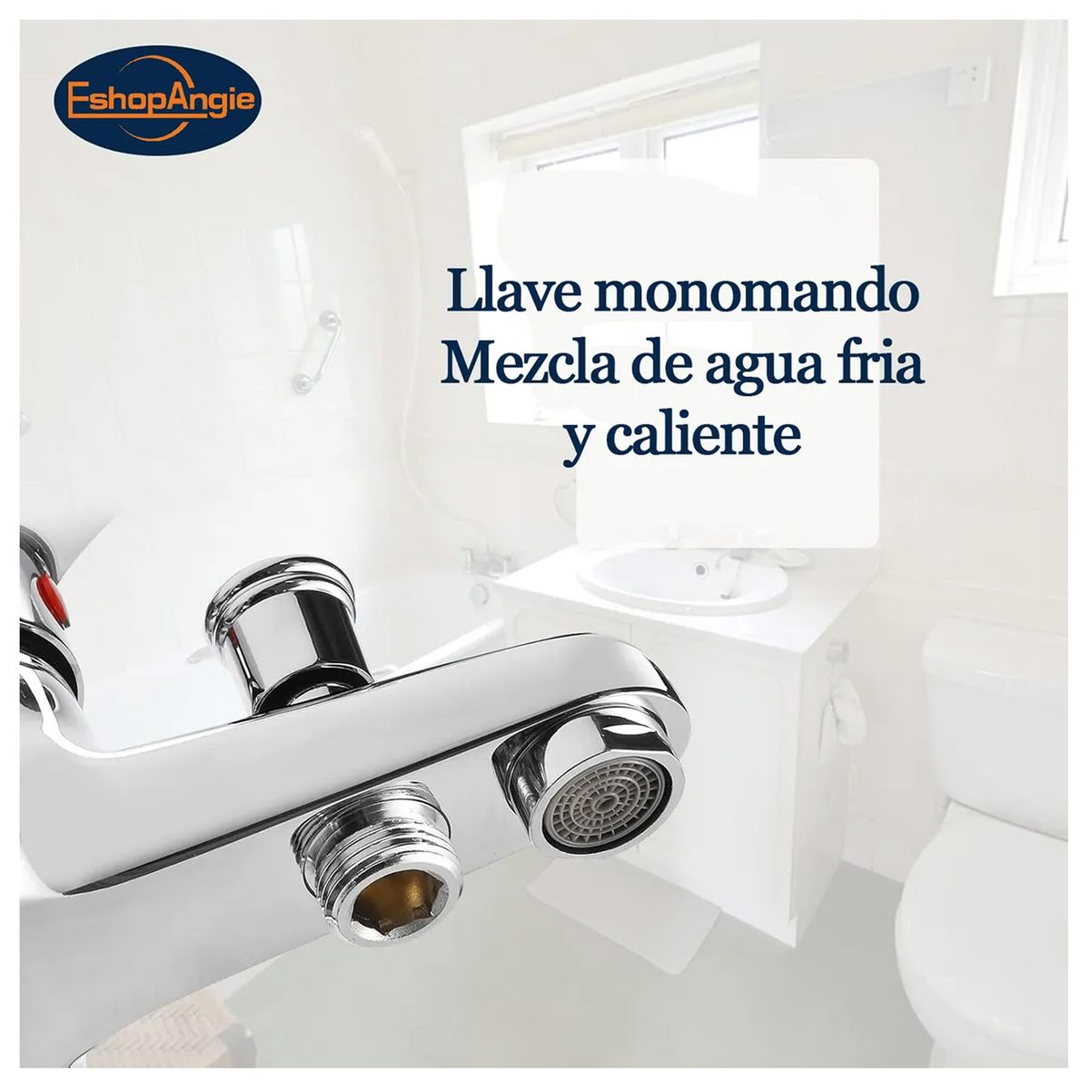 ESHOPANGIE - Llave Monomando Tina Ducha Cromada Plateado Brillante